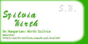 szilvia wirth business card